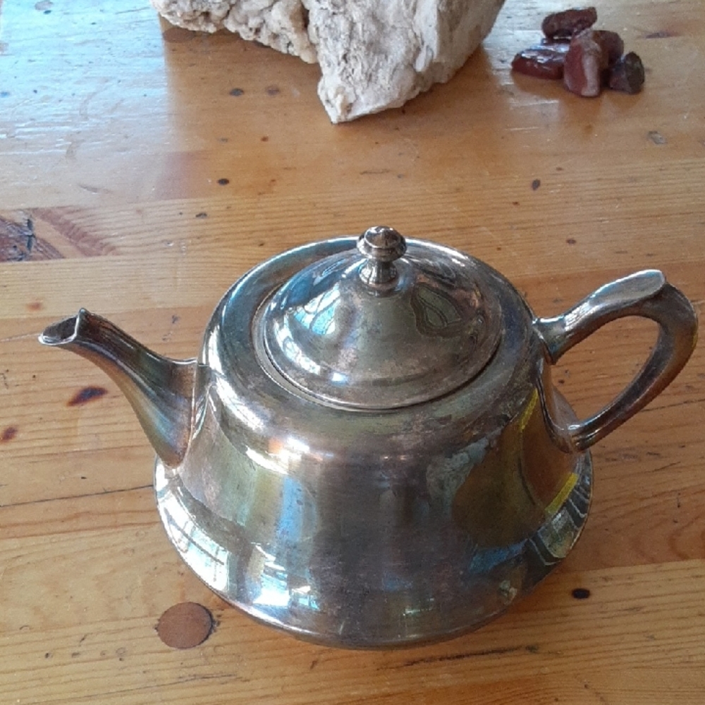Crescent Vintage Silver Teapot